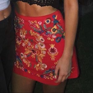 Altars state embroidered red skirt